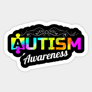 Colorful Jigsaw Puzzle Logo For Autism Awareness Sticker